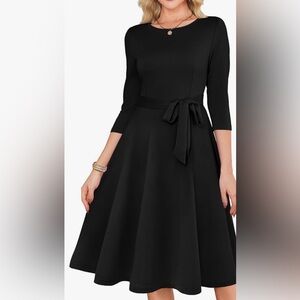 NWT Rumia Elegant Black A-Line Dress. No belt